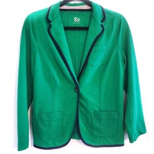 SO Juniors Green & Navy Knit Blazer